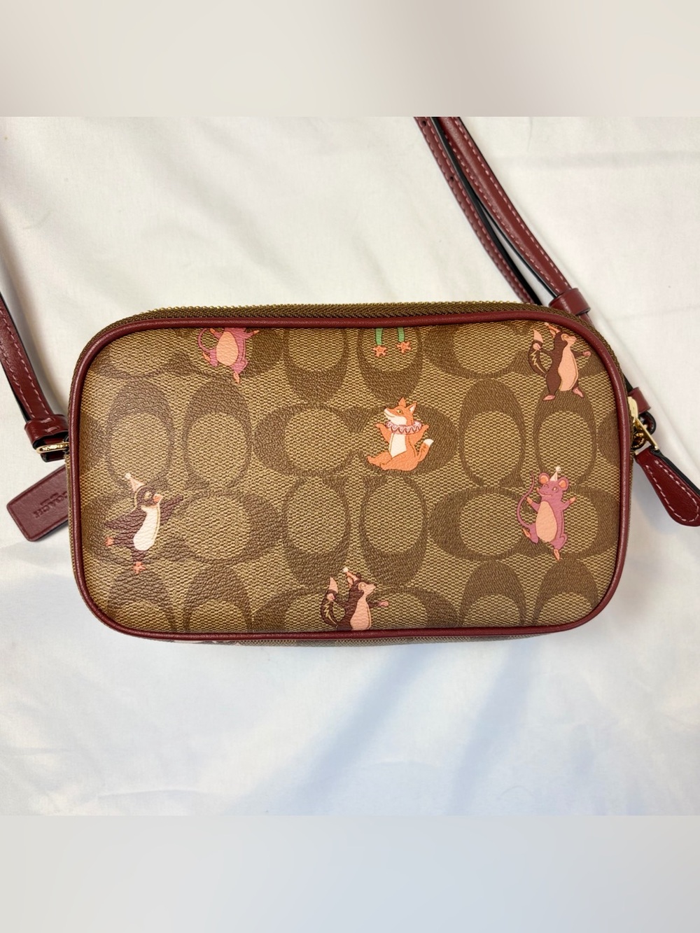 Coach Forest Friends Party Animals Signature Double Zip Camera Crossbody - Picture 3 of 7